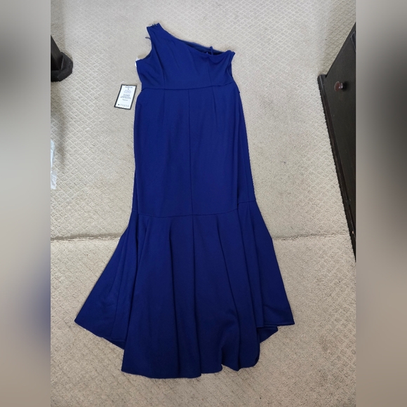 Papell Studio Blue One-Shoulder Dress - Picture 6 of 14